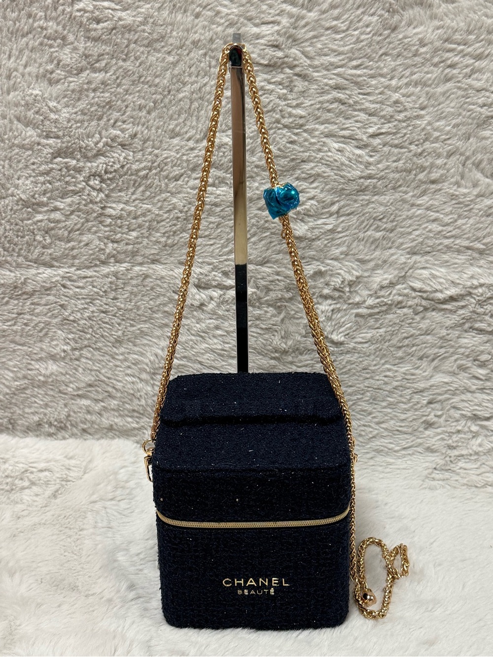 CHANEL Navy Vanity Bag with Crossbody Chain- GWP